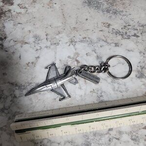 Metal F-16 Fighting Falcon Jet Air National Guard Metal Keychain